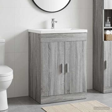 vidaXL Badkamer Onder Het Wastafel Kast Grijs Sonoma 56 x, Verzenden, Nieuw