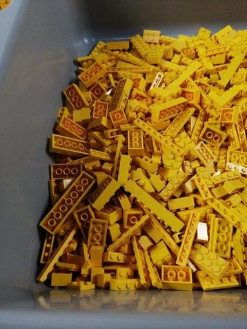 Lego - 01. Partij van 1000 gele bouwstenen - 1980-1990, Kinderen en Baby's, Nieuw
