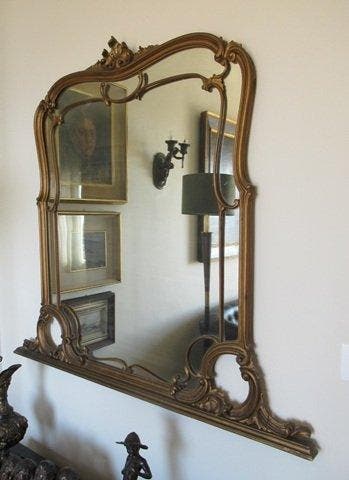 Miroir - Bois, Verre - Cadre doré avec miroir, Antiquités & Art, Antiquités | Autres Antiquités