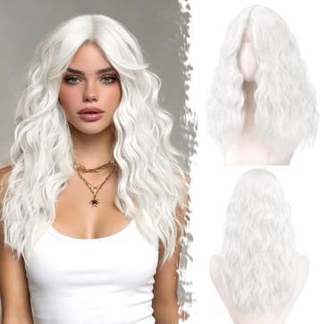 BARSDAR Witte Pruik | Tweede Kansje | OP = OP, Kleding | Dames, BARSDAR, Verzenden, Zo goed als nieuw, Accessoires