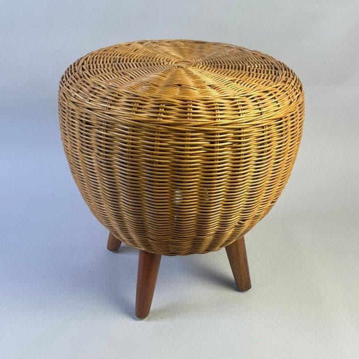 Table dappoint - Vintage Rotan, table basse/ pouf - années, Antiquités & Art, Art | Objets design