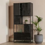 Vakkenkast Mangohout Brendon 90 cm, Verzenden, Nieuw, Overige houtsoorten, Industriële meubels