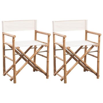 vidaXL Regisseursstoelen 2 st inklapbaar bamboe en canvas, Verzenden, Nieuw