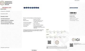 Armband - 14 karaat Witgoud - 13.60ct. tw. Saffier -, Nieuw
