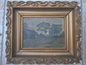 Constant Mommaers (1835-1910) - Landschap: hoeve met vee