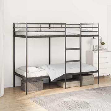 vidaXL Stapelbed zonder matras 80x200 cm staal zwart, Verzenden, Nieuw