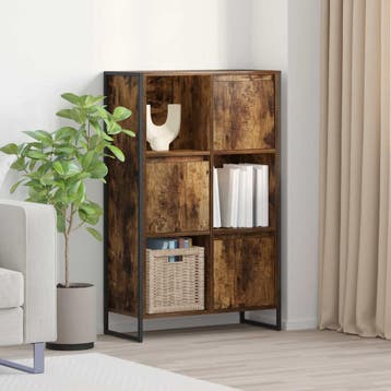 vidaXL Boekenkast 68 x 30 x 108.5 cm Bewerkt hout Rook Eik, Huis en Inrichting, Verzenden, Nieuw