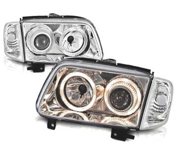 PHARES VOLKSWAGEN VW POLO 6N2 99-01 ANGEL EYES FOND CHROME, Verzenden