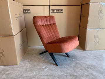 Veiling - Fauteuil Denzi - Velours - Velvet - Koper - Bruin, Huis en Inrichting, Fauteuils, Nieuw
