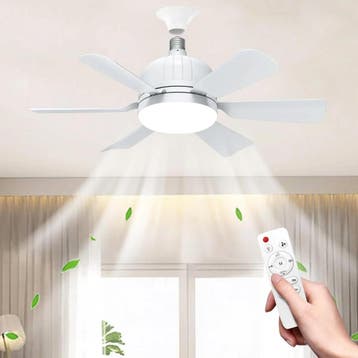 MeoYlaery LED Plafondventilator E27 met Licht en Afstands..., Elektronische apparatuur, Ophalen of Verzenden, Nieuw