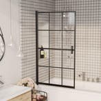 vidaXL Douchewand 80x140 cm ESG zwart, Verzenden, Nieuw