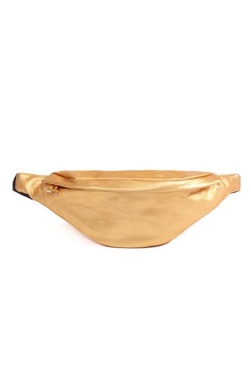 KIMU® Heuptasje Goud Rond Metallic Fanny Pack met Achtervak, Ophalen of Verzenden, Nieuw