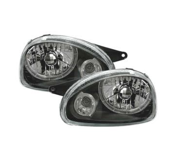 PHARES POUR OPEL CORSA B 93-00 ANGEL EYES FOND NOIR H4, Auto-onderdelen, Verzenden, Nieuw