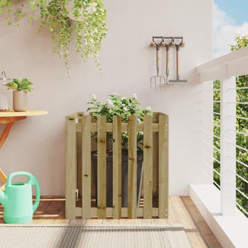 vidaXL Plantenbak met hekontwerp 70x70x70 cm geïmpregneerd, Verzenden, Nieuw