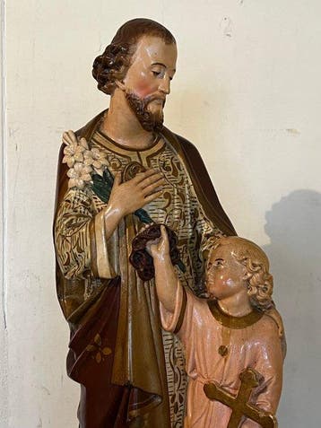 Beeld, Sint-Jozef met het kind Jezus – Polychroom