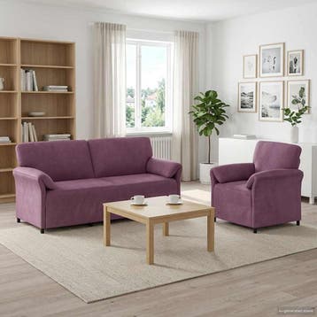 vidaXL bank / zetelstel 2 st Paars Fluweel, Huis en Inrichting, Verzenden, Nieuw