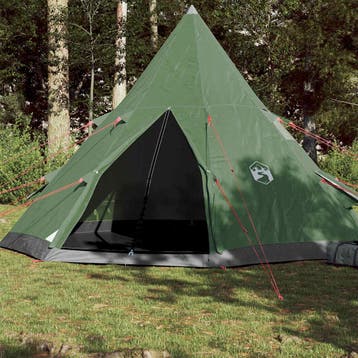 vidaXL Tipitent 4-persoons waterdicht groen, Caravans en Kamperen, Tenten, Verzenden, Nieuw