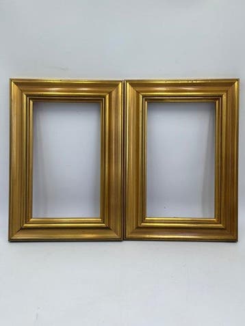 Lijst (2) - Hout - Paar gouden lijsten