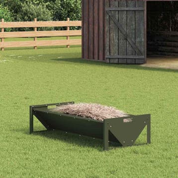 vidaXL Voederbak voor vee Olijfgroen 108 x 50 x 28 cm 10 kg, Verzenden, Nieuw