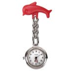 Fako - Verpleegstershorloge - Dolfijn - Rood, Bijoux, Sacs & Beauté, Verzenden