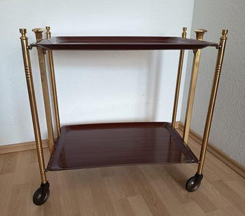 Vintage Servierwagen / Barwagen – Messingfarbener
