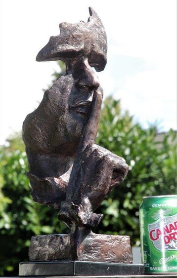 silent face - Figuur - speak no evil - brons marmer