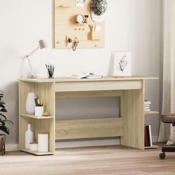 vidaXL Bureau 140x50x75 cm bewerkt hout sonoma eikenkleurig, Huis en Inrichting, Verzenden, Nieuw