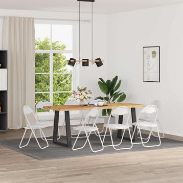 vidaXL Inklapbare stoel 8 st Kunstleer Wit 48 x 43,5 x 81 cm, Verzenden, Nieuw