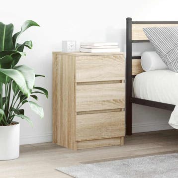 vidaXL Nachtkastjes met 3 lades 2 st 39x35x65 cm Sonoma, Verzenden, Nieuw