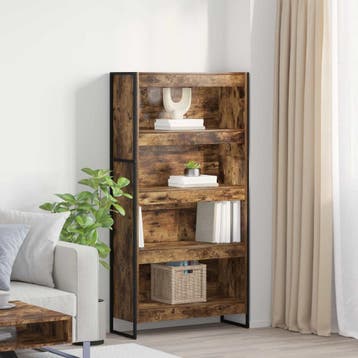 vidaXL Boekenkast 80 x 30 x 155 cm Bewerkt hout Rook Eik, Verzenden, Nieuw
