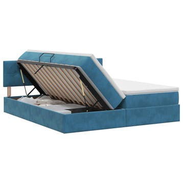 vidaXL Opbergbed met hoofdeinde 2 st Donkerblauw, Verzenden, Nieuw