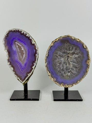 Agates colorées rares – géodes de cristal de roche sur socle, Collections