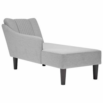 vidaXL Chaise longue met rechterarmleuning stof wolk grijs, Verzenden