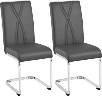 2dekans | Yaheetech Eetkamerstoelen Set van 2 - Donkergrijs, Ophalen of Verzenden
