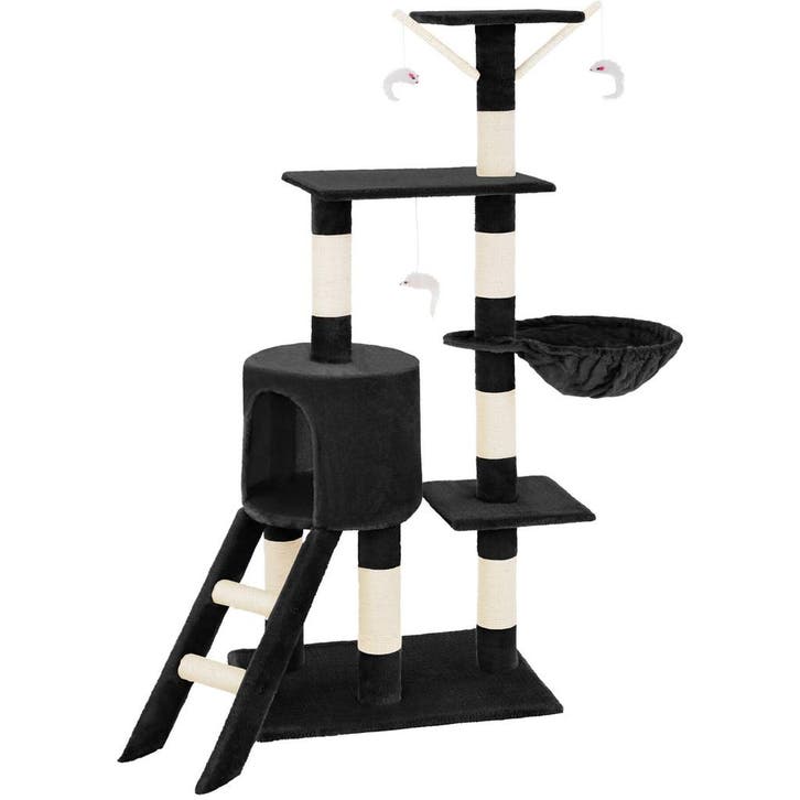 tectake Krabpaal Dominik 144cm - zwart, Animaux & Accessoires, Accessoires pour chats, Envoi