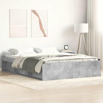 vidaXL Bedframe betongrijs 140x200 cm, Huis en Inrichting, Verzenden, Nieuw