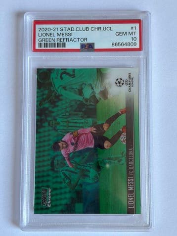2020/21 Topps Chrome UCL Lionel Messi #1 Carte parallèle,