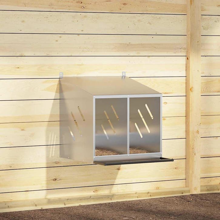 vidaXL Kippennestkast met 2 vakken gegalvaniseerd metaal, Animaux & Accessoires, Rongeurs & Lapins | Cages & Clapiers, Envoi