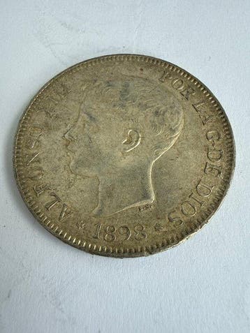 Spanje. Alfonso XIII. 5 Pesetas 1898*98 SGV (Zonder
