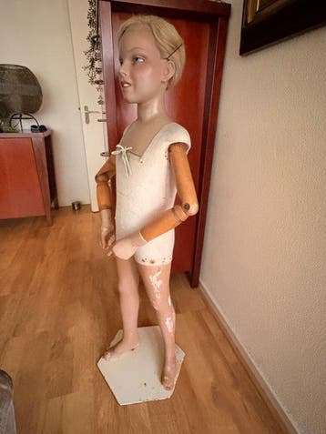 Mannequin - Franse Etalagepop P. Imans (Parijs) - Hout,, Antiek en Kunst