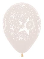 Ballonnen Number 30 Stars Crystal Clear 30cm 25st, Verzenden, Nieuw
