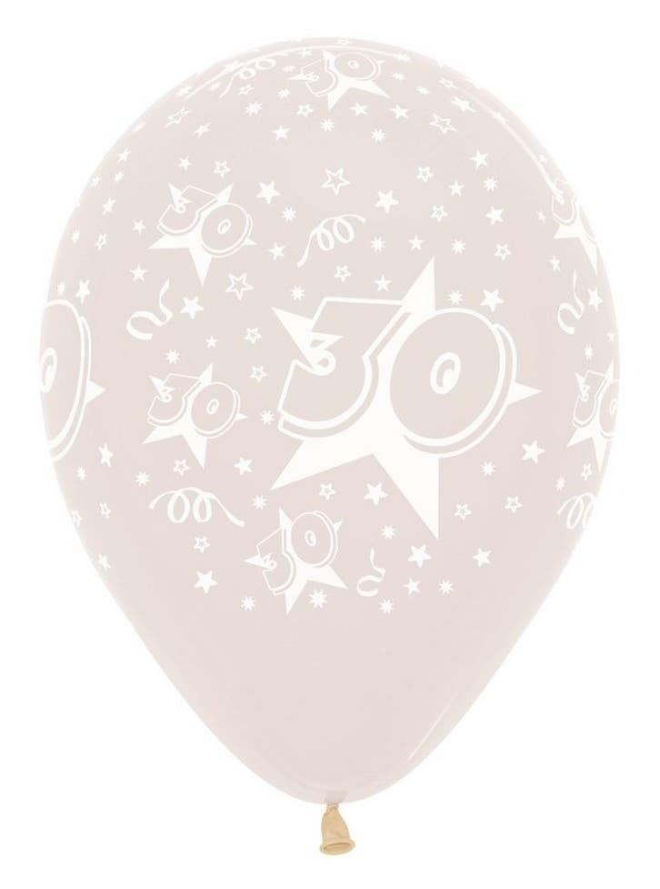 Ballonnen Number 30 Stars Crystal Clear 30cm 25st, Hobby & Loisirs créatifs, Articles de fête, Envoi