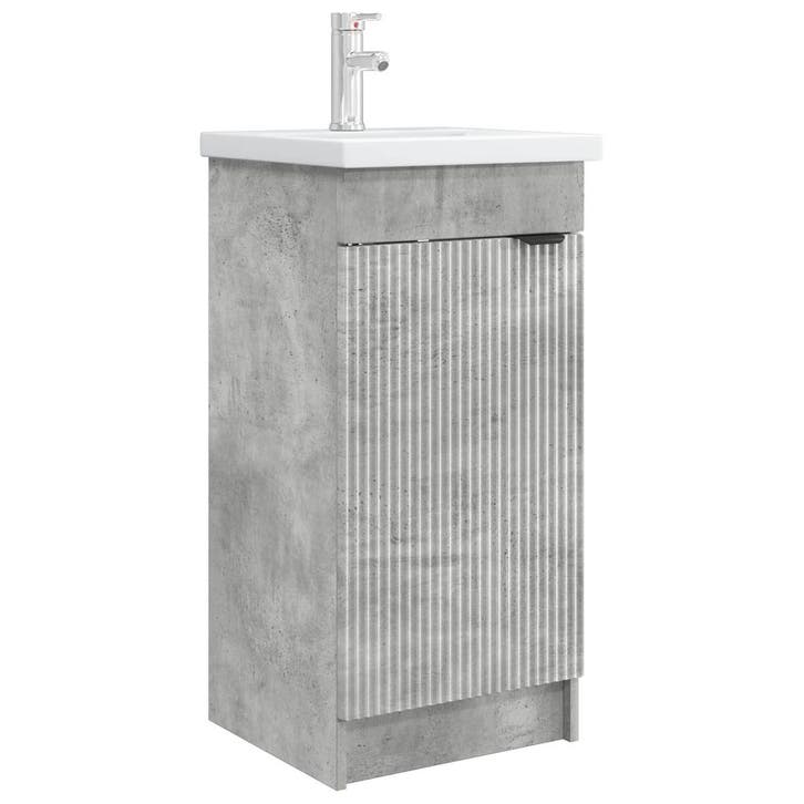 vidaXL Badkamer Vanity met Wastafel Betongrijs 42 x 40 x, Maison & Meubles, Tables | Coiffeuses, Envoi