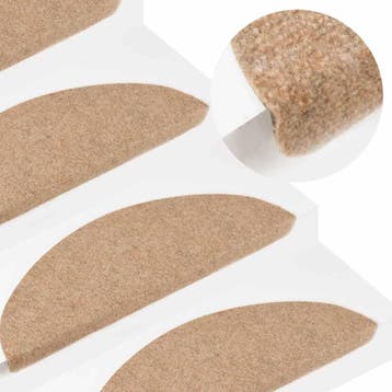 vidaXL Trapmatten zelfklevend 10 st 56x17x3 cm beige, Doe-het-zelf en Bouw, Verzenden, Nieuw
