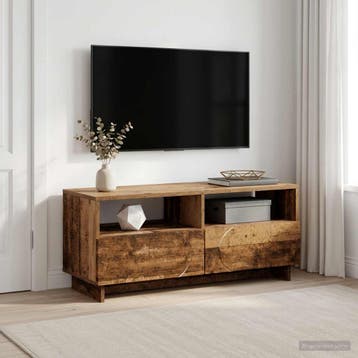vidaXL Tv-meubel 90 x 34,5 x 40 cm Oud hout Bewerkt hout, Maison & Meubles, Armoires | Mobilier de télévision, Verzenden