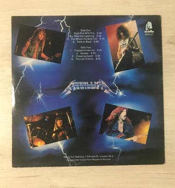 Metallica - Ride The Lightning - Disque vinyle unique -