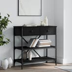 vidaXL Wandtafel 75x34,5x75 cm bewerkt hout zwart, Huis en Inrichting, Tafels | Bijzettafels, Verzenden, Nieuw