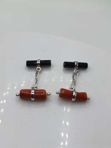 Sans prix de réserve - Boutons de manchette Argent, Corail