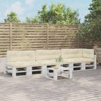 vidaXL Palletkussens 7 st stof crèmekleurig, Verzenden, Nieuw