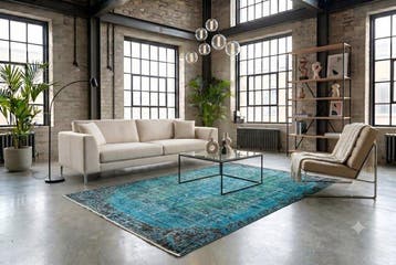 turquoise vintage - Tapis - 245 cm - 160 cm - avec